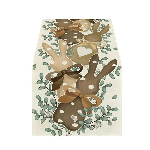 MXTPOV Easter Table Runner, Exquisite Easter Rabbits Printed Table Runners for Kitchen Dining Table Party, Easter Decorations, Table Runners 72 Inches Long, Home Decor