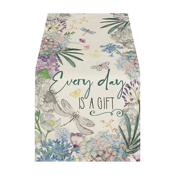 MXTPOV Easter Table Runner, Exquisite Landscape Easter Eggs Bunny Table Runners for Kitchen Dining Table Party, Easter Decorations, Spring Summer Seasonal Holiday Decor