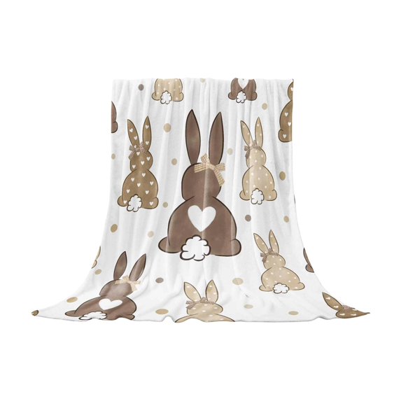 MXTPOV Easter Throw Blanket, Cute Easter Bunny Pattern Blanket for Couch Sofa Bed Travel, Easter Decorations, Soft Fluffy Blanket for Home Decor, 28X40 inch