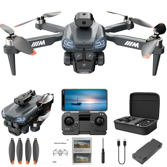 MXTPOV FPV Drone with ESC Dual Camera, Brushless Motor Drone with Cool Lights, Foldable RC Quadcopter Drone with Optical Flow Positioning, Obstacle Avoidance