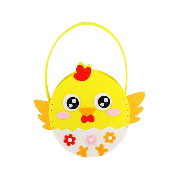 MXTPOV Felt Easter Basket for Kids, Cute Chicks Bunny Easter Eggs Handbags, Easter Candy Bags, Creative Easter Baskets for Party, Home Decor