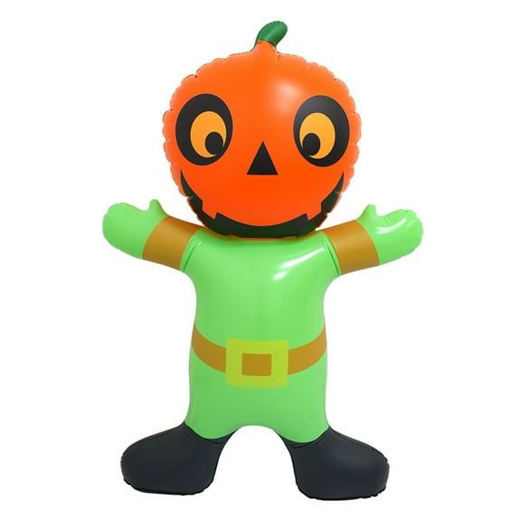 MXTPOV Halloween Inflatable Pumpkin Stand Props PVC Inflatable Pumpkin Head Devil Stand Party Favors