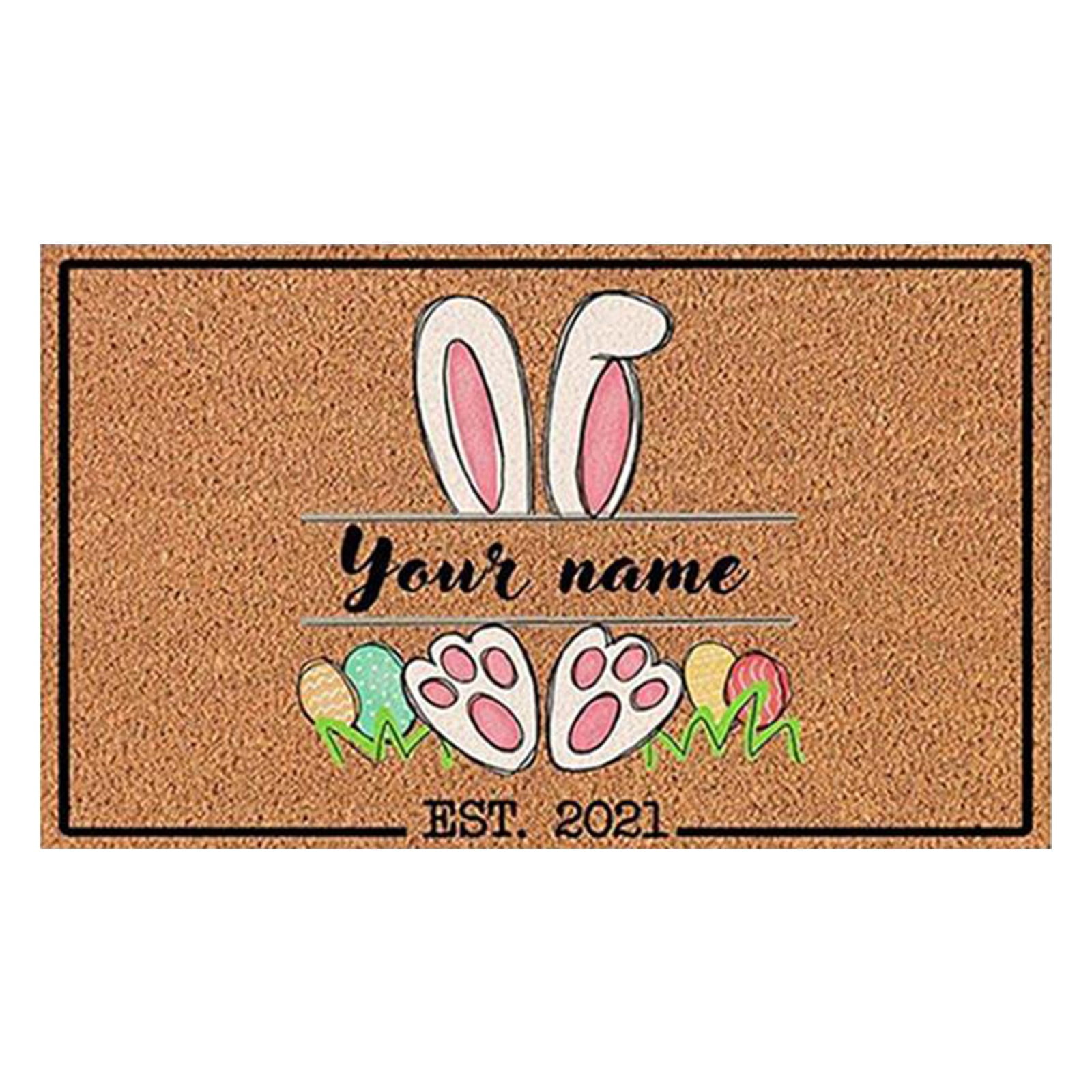 MXTPOV Happy Easter Door Mat, Cute Easter Eggs Bunny Floor Mats for ...