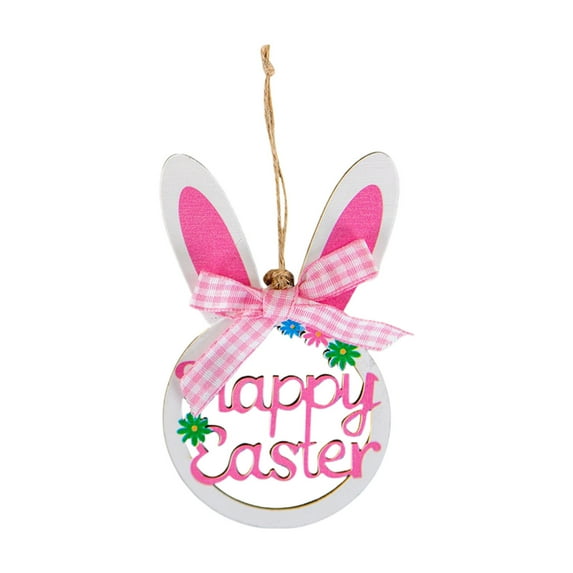 MXTPOV Happy Easter Ornaments Hanging for Tree, Wooden Bunny Easter Tree Decorations for Party Home Decor, Easter Decorations, Easter Ornaments for Tree