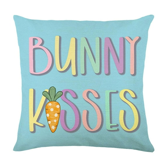 MXTPOV Happy Easter Pillow Covers, Cute Rabbits Colorful Pillow Covers for Couch Sofa, Easter Decorations, Decorative Throw Pillow Covers for Home Decor, 18x18inch