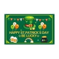 thumbnail image 1 of MXTPOV Happy St.Patrick's Day Banner, Green Shamrock Hat Backdrop for Garden Party Home Decor, St Patricks Day Decorations, Lucky Irish Decor Flag Yard Signs, 1 of 4