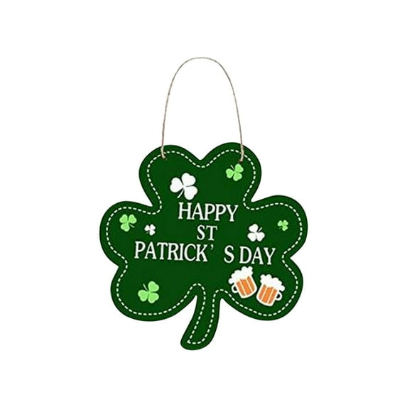 MXTPOV Happy St.Patrick's Day Ornaments for Tree, Green Shamrock Welcome Sign for Front Door, St Patricks Day Decorations, Lucky Irish Sign for Wall Home Decor