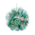 thumbnail image 1 of MXTPOV Happy St.Patrick's Day Wreath, Green Bows Wreaths for Front Door, St Patricks Day Decorations, Exquisite Wreath for Party Wall Decor, Home Decor, 1 of 5