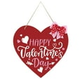 thumbnail image 1 of MXTPOV Heart Wooden Sign for Front Door, Happy Valentine's Day Door Sign Romantic Valentines Day Decorations with Bow for Wedding Room Wall, Home Decor, 1 of 5