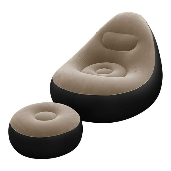 MXTPOV Inflatable Couch with Ottoman Backrest, Bean Bag Chairs for Adults, Foldable Bean Bag Chair for Indoor Outdoor, Stylish and Modern Inflatable Chair for Living Room Patio