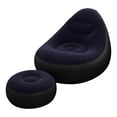 thumbnail image 1 of MXTPOV Inflatable Couch with Ottoman Backrest, Bean Bag Chairs for Adults, Foldable Bean Bag Chair for Indoor Outdoor, Stylish and Modern Inflatable Chair for Living Room Patio, 1 of 4