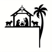 MXTPOV Metal Door Frame Decor, Nativity Manger Corner Decor for Front Door Wall Decor, Easter Decorations, Corner Decoration for Home Decor