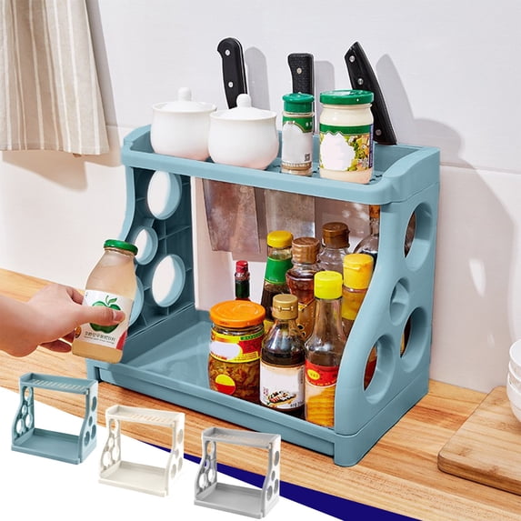 MXTPOV Multi-purpose Kitchen Shelf Organizer Plastic Countertop Shelf ...