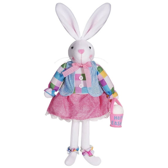 MXTPOV Plush Rabbit Ornaments for Table Decor, 19inch Lovely Easter Bunny Decor for Party, Easter Basket Stuffers, Gifts for Adults Kids, Home Decor, Easter Decorations