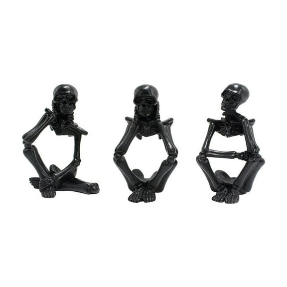 MXTPOV White Thinking Skeleton Snake Halloween Horror Decorative Resin Skull Party Favors