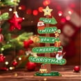 thumbnail image 1 of MXTPOV Wooden Christmas Tree, Red Christmas Tree with Painted Pattern, Xmas Tree Christmas Decorations for Tabletop Office Party Home Decor, 11.41 in, 1 of 4