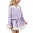 Short Ruffle Skrit MXUIKV Girls Clothing Set 2 Piece Skirt Outfits Mesh Ruffle Crewneck ...