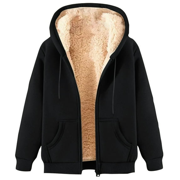 MXUIKV Hoodies for Men Long Sleeve Full Zipper up Fleece Warm Outdoor Homewear Mens Jackets Solid Color