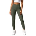 thumbnail image 1 of MXUIKV Leggings Pants for Women Tight Fitted Elastic High Waist Workout Yoga Trousers Solid Color(Medium,Army Green), 1 of 7