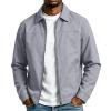 thumbnail image 1 of MXUIKV Men's Casual Jacket Regular Fitted Zip up Lapel Collar Solid Color Work Outerwear with Pockets(XX-Large,Gray), 1 of 6
