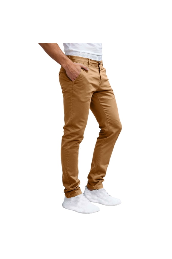 Men's Casual Pants Button Open Straight Leg Classic Fitted Tapped Work Casual Daily Trousers(3X-Large,Khaki)