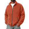 thumbnail image 1 of MXUIKV Men's Jacket Fall Plus Size Lightweight Fleece Zip up Mock Neck Casual Coat Outerwear with Pockets(Large,Orange), 1 of 7