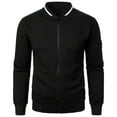 thumbnail image 1 of MXUIKV Men's Jackets Long Sleeve Crew Neck Zip up Outerwear Casual Work Coats for Men Solid Color, 1 of 4