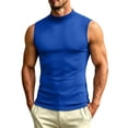 thumbnail image 1 of MXUIKV Men's Muscle Shirts Slim Fitted Mock Neck Tank Tops Lightweight Sleeveless T-Shirts(X-Large,Blue), 1 of 7