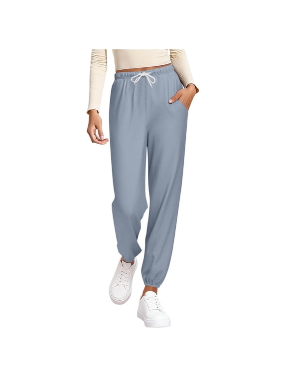 Pajama Pants Women Drawstring Waist Loose Fitted Loungewear Sleepwear Cuffed Trousers with Pockets(X-Large,Gray1)