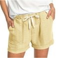 thumbnail image 1 of MXUIKV Shorts for Women Regular Fitted Elastic Waist Drawstring 5" Inseam Pants with Pockets, 1 of 6