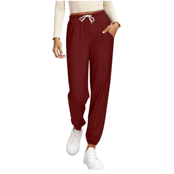MXUIKV Womens Joggers with Pockets Drawstring Elastic Waist Lounge Home Bottom Pants