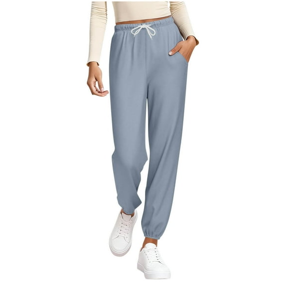 MXUIKV Womens Joggers with Pockets Drawstring Elastic Waist Lounge Home Bottom Pants