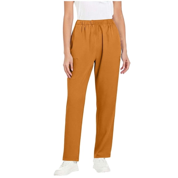 MXUIKV Womens Scrub Pants Elastic Waist Lightweight Soft Stretch Bottoms Pants for Women