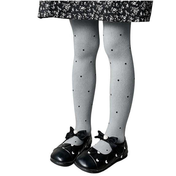 MXUIKV Girls Toddler Kids Cotton Leggings Pants Footed Stretchy Slim Fitted High Waist Print Trousers(1-2Years,Gray)