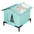 thumbnail image 1 of MXWFDY Cat Shelter, Weatherproof Winter Cat House, Outside House Waterproof Enclosed Pet Tent, Insulated Pet Cats Tent Insulated House for Multiple Cats with Stand(S,Blue), 1 of 7