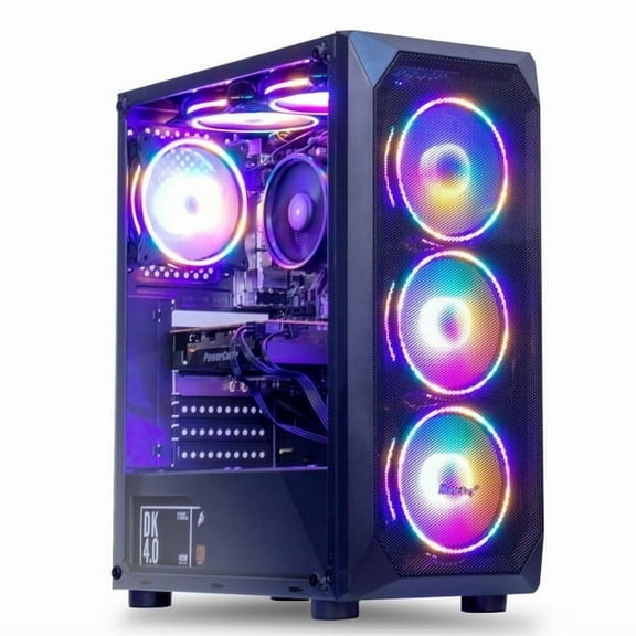 MXZ Gaming PC Computer AMD Ryzen 5 3600 3.6GHz,AMD Radeon RX7650 GRE,B450M,16GB DDR4 3200,NVME 500G SSD,6RGB Fans, Wifi,Win 11 Ready,Gamer Desktop Computer