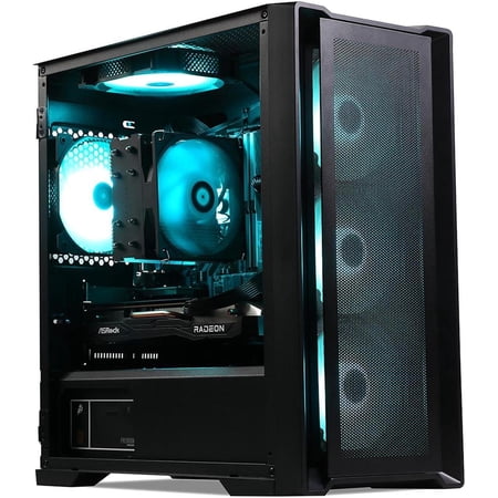 MXZ Gaming PC Computer AMD Ryzen 7 5700X3D,GeForce RTX 4060 ,16GB DDR4 3200,NVME 1 T SSD, 6RGB Fans, WIFI & Win 11 Pro Ready, Gamer Desktop Computer