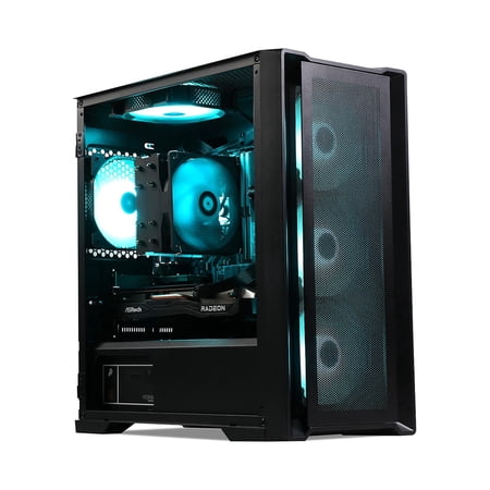 MXZ Gaming PC Computer AMD Ryzen 7 5700X3D,GeForce RTX 4060 ,16GB DDR4 3200,NVME 1 T SSD, 6RGB Fans, WIFI & Win 11 Pro Ready, Gamer Desktop Computer
