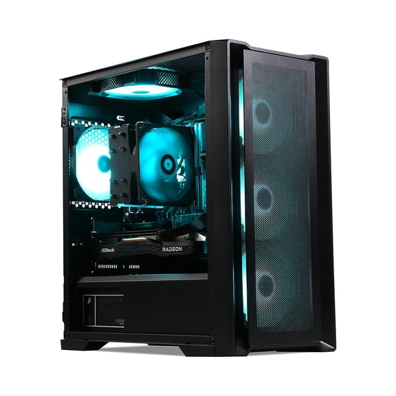 MXZ Gaming PC Computer AMD Ryzen 7 5700X3D,GeForce RTX 4070 ,16GB DDR4 3200,NVME 1 T SSD, 6RGB Fans, WIFI & Win 11 Pro Ready, Gamer Desktop Computer
