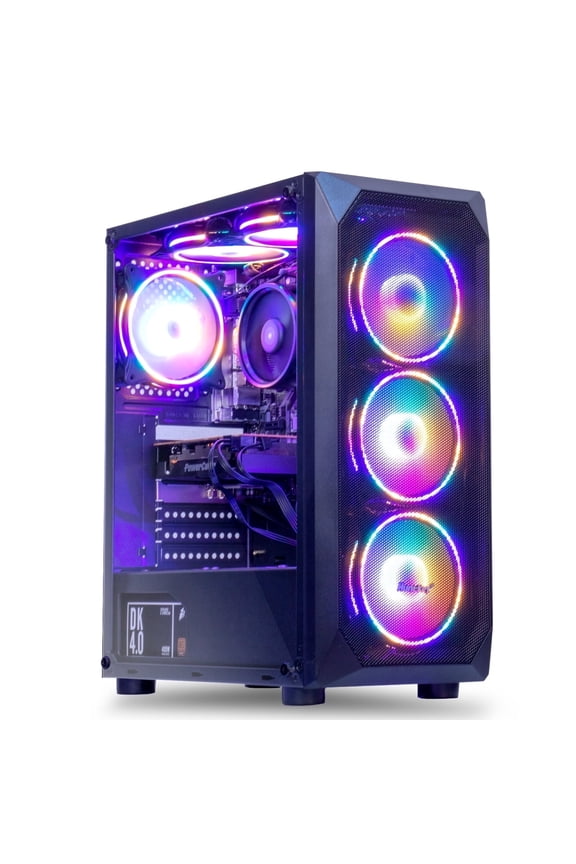 Gaming PC Desktop Computer AMD Ryzen 5 5500, GTX1660S,16GB DDR4 3200,NVME 500G SSD, 6RGB Fans,Wifi,Win 11 Ready,Gamer Desktop Computer,New