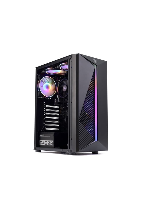 Gaming PC Desktop Computer, AMD Ryzen 5 5600GT,16GB DDR4, NVME 1TB SSD, 6RGB Fans, Wifi,Win 11 Ready,Gamer Desktop Computer,New