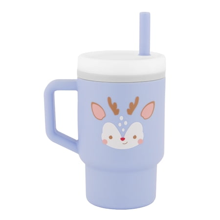 Infantino My 1st Tumbler, 9 oz Training Cup with Soft Straw & Handle, Reindeer