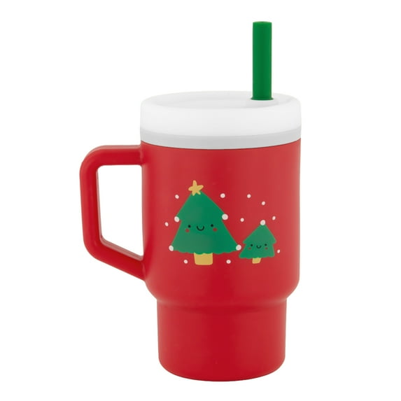 Infantino My 1st Tumbler – Adorable 9oz. Training Cup with Toddler-Friendly Straw and Handle, Christmas Tree