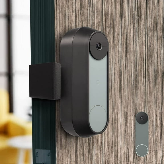 MY Anti-Theft Mount Compatible with Google Nest Doorbell Battery - No-Drill Installation (Black)