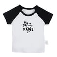 thumbnail image 1 of MY BIG SISTER HAS PAWS Funny T shirt For Baby, Newborn Babies T-shirts, Infant Tops, 0-24M Kids Graphic Tees Clothing (Short Black Raglan T-shirt, 0-6 Months), 1 of 4