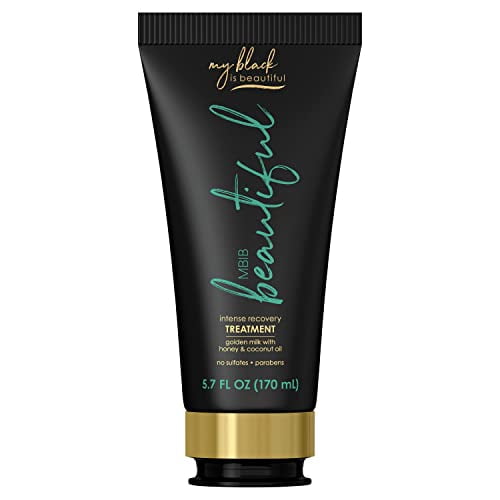 MY BLACK IS BEAUTIFUL Golden Milk Intense Recovery Hair Treatment, 5.7 Fl Oz  Sulfate Free, Deep Conditioning Hair Mask for Curly and Coily Hair  Formulated with Coconut Oil, Honey, and Turmeric