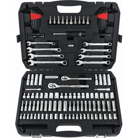 MY Basics Mechanic's Socket Tool Set With Case, SAE and Metric Sizes, 201-Piece