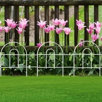 MY.Decorative White Garden Fence Border 18in X50ft Outdoor Metal Wire Garden Fencing Flower Bed Folding Fences Panel Patio Edging Landscape for Yard