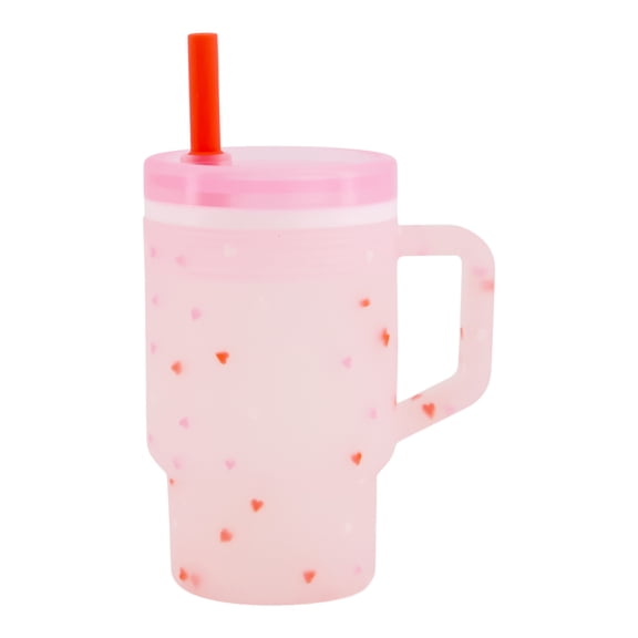 Infantino My 1st Tumbler  Adorable 9oz. Training Cup with Toddler-Friendly Straw and Handle, Heart Speckles