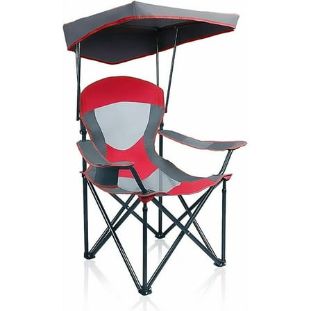 MY Heavy Duty Canopy Lounge Chair Sunshade Hiking Travel Chair with Cup Holder